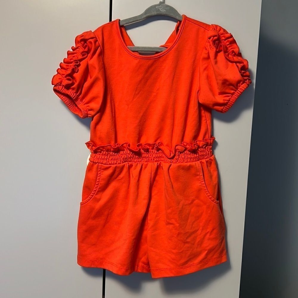 Habitual girl orange shorts flutter jumpsuit